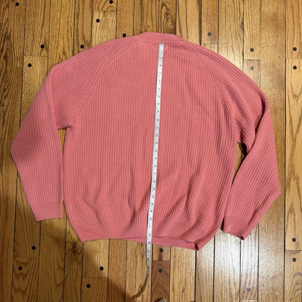 St Johns Bay Pink Ribbed Sweater Womens Medium Raglan Sleeve Cozy Pullover - Picture 7 of 8